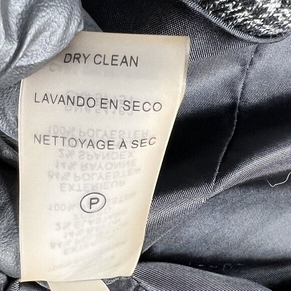 Calvin Klein Womens 10 Gray Houndstooth Windowpane Plaid Blazer Preppy Academia - Picture 14 of 15